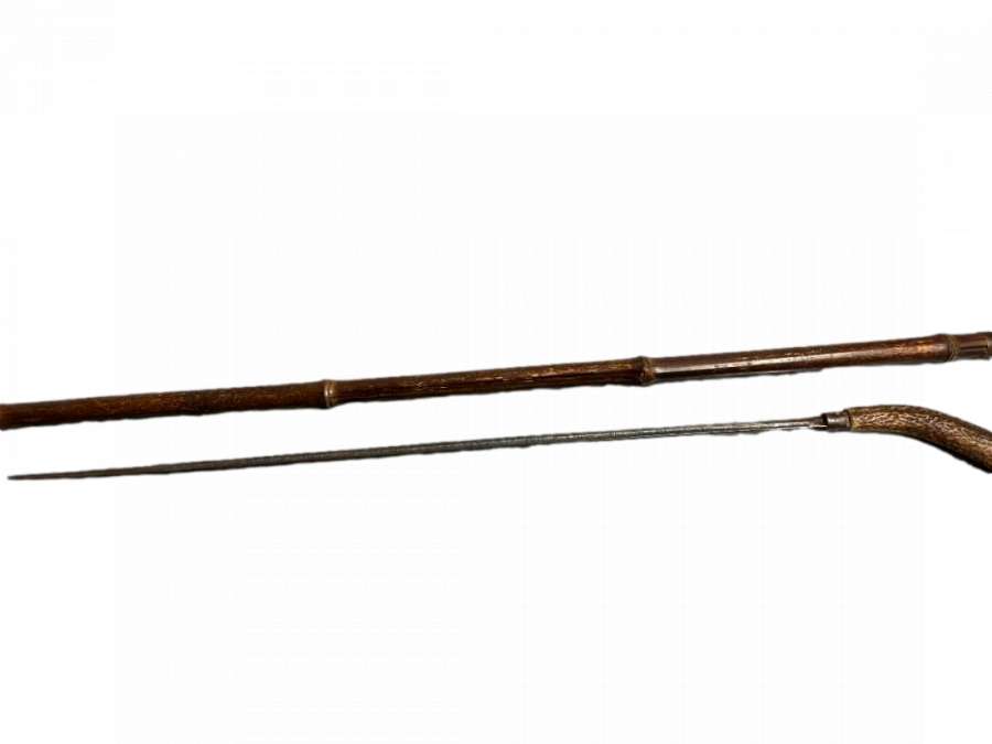 Canne épée populaire en bois+ du 19ème siècle