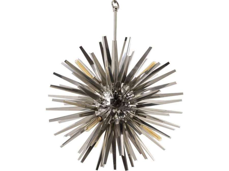 Eichholtz, "Gregorian" Chandelier In Chromed Metal, Contemporary Work - Ls4253894 - Ceiling lights and suspensions