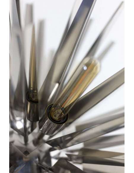 Eichholtz, "Gregorian" Chandelier In Chromed Metal, Contemporary Work - Ls4253894 - Ceiling lights and suspensions-Bozaart
