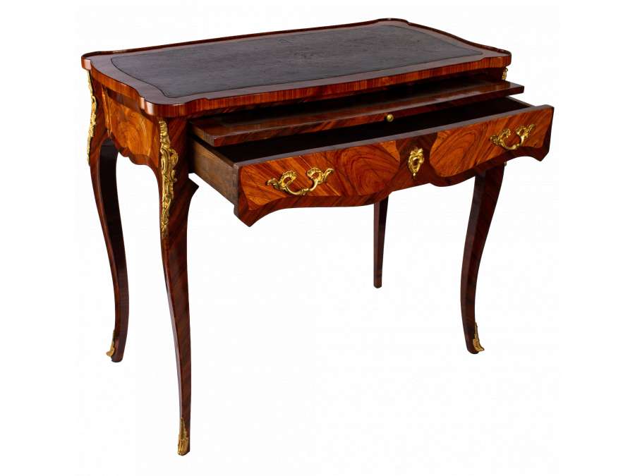 A Napoleon III period (1848 - 1870) desk in Louis XV style. 18th century.
