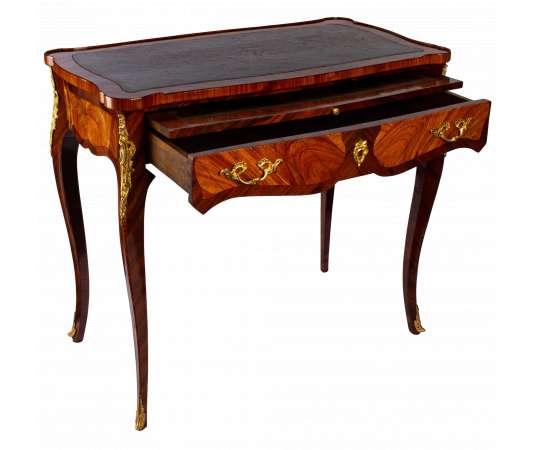 A Napoleon III period (1848 - 1870) desk in Louis XV style. 18th century.