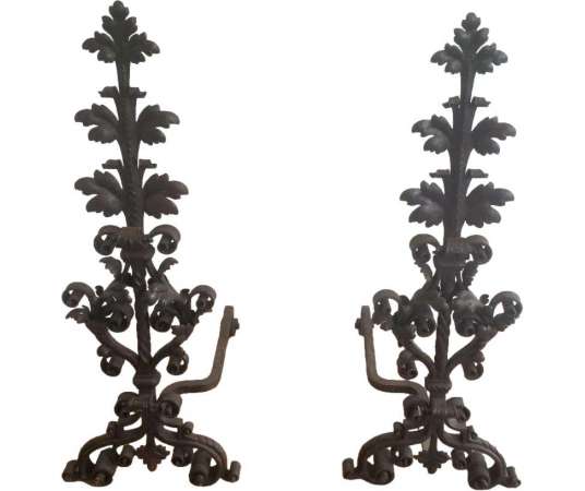 Contemporary Wrought Iron Chenets