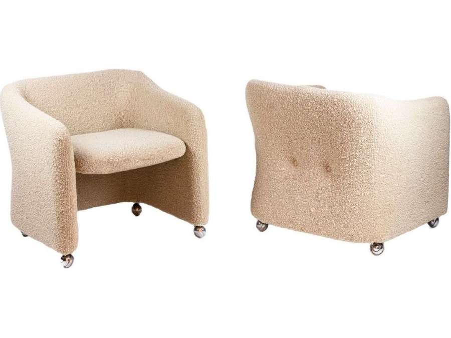 Pair of armchairs with curls from the 20th century 1970