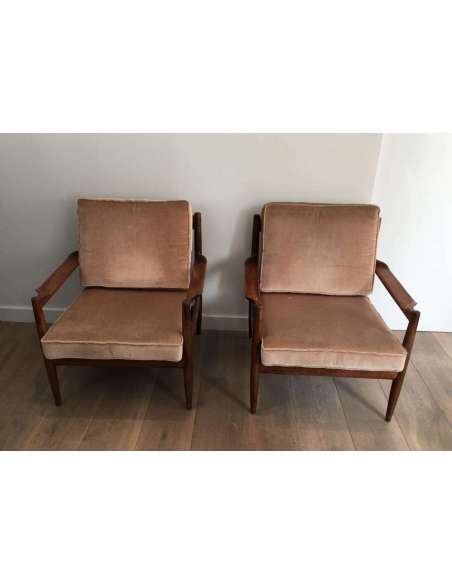 Pair of 20th Century Wooden Armchairs-Bozaart