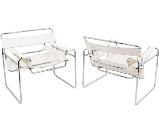 Marcel Breuer, pair of "Wassily" armchairs, 1960s - LS4286981 - Design Seats
