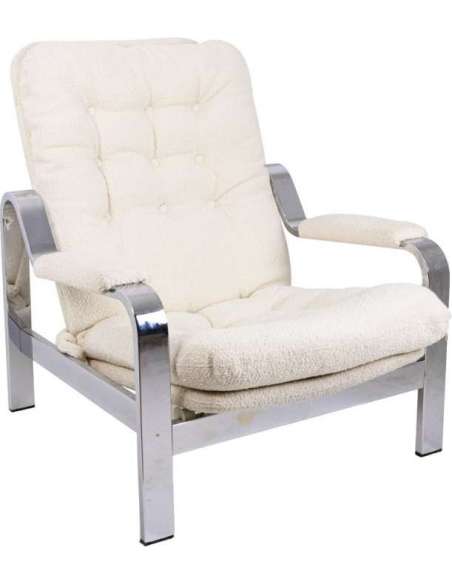 Modular Chromed Metal Armchair, 1970s - Ls39151201 - Design Seats-Bozaart