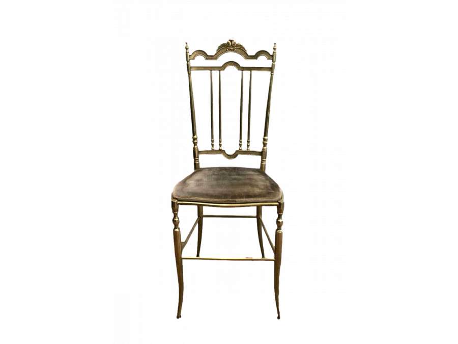 Set of 4 20th Century Brass Chairs