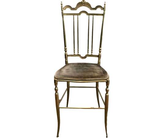 Set of 4 20th Century Brass Chairs