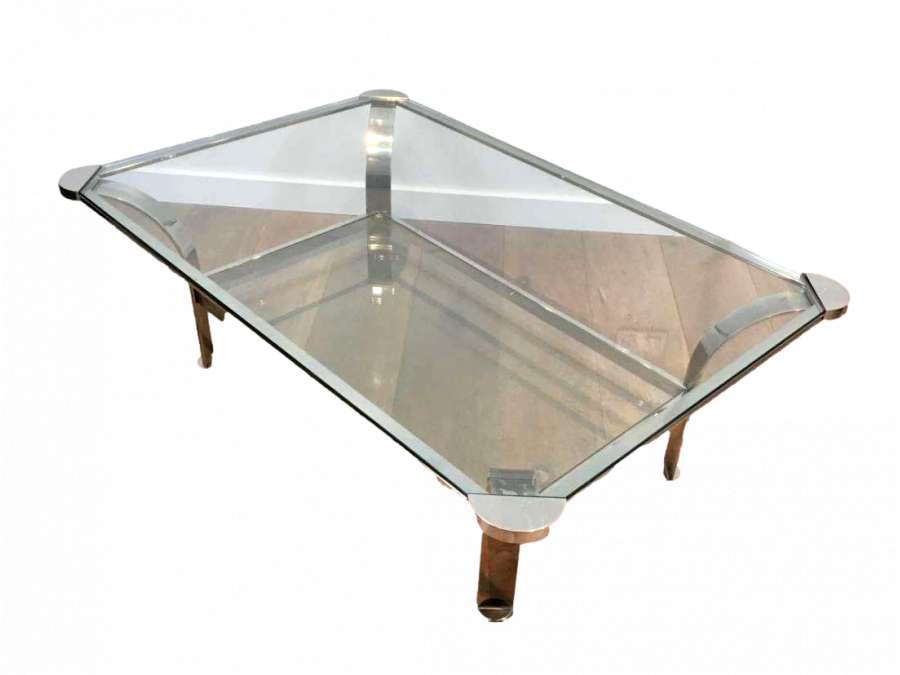 Vintage Coffee Table in Chrome