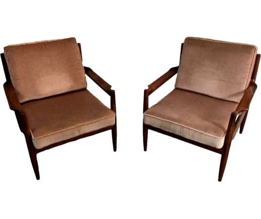 Pair of 20th Century Wooden Armchairs