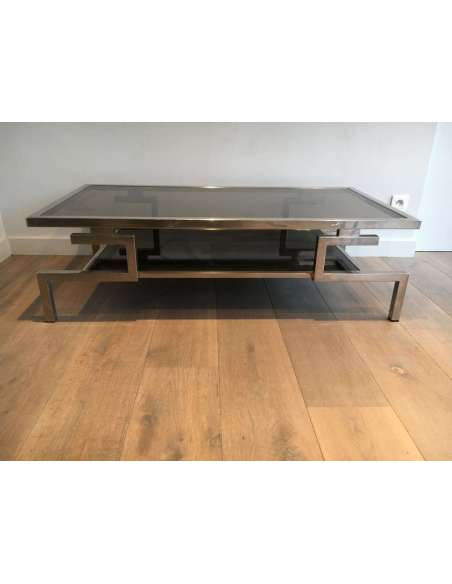 Très Belle Table Basse Moderniste Chromée. Vers 1970 - Tables Basses-Bozaart
