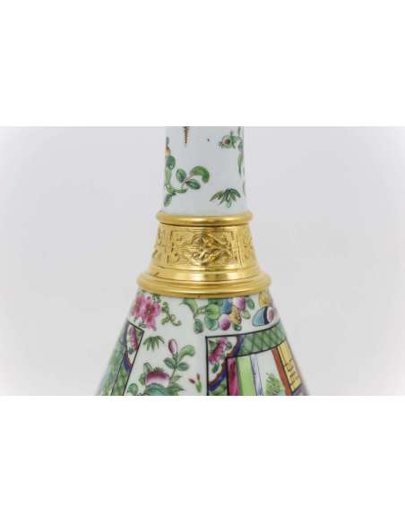 Canton porcelain conical lamps, circa 1880-Bozaart