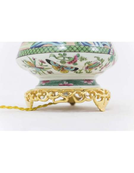Lampes coniques en porcelaine de Canton, Vers 1880-Bozaart