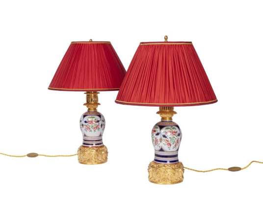 Pair Of Bayeux Porcelain Lamps, Late Nineteenth Century - LS3579831 - oil lamps