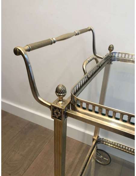 20th century brass sliding table.-Bozaart
