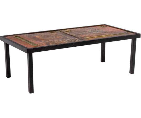 Robert And Jean Cloutier, Lava And Metal Coffee Table, 1950s, Ls50721001 - Coffee Tables