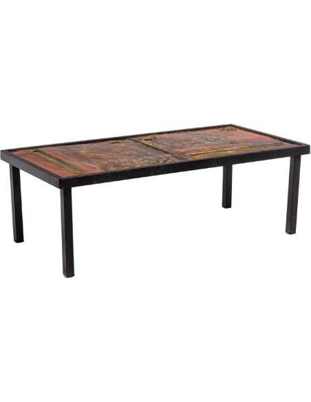 Robert And Jean Cloutier, Lava And Metal Coffee Table, 1950s, Ls50721001 - Coffee Tables-Bozaart