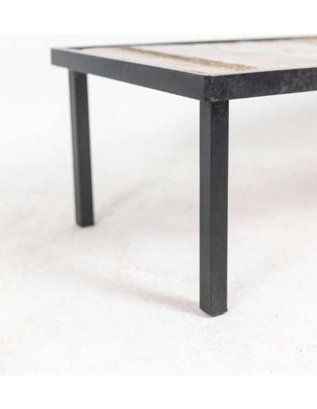 Robert And Jean Cloutier, Lava And Metal Coffee Table, 1950s, Ls50721001 - Coffee Tables-Bozaart