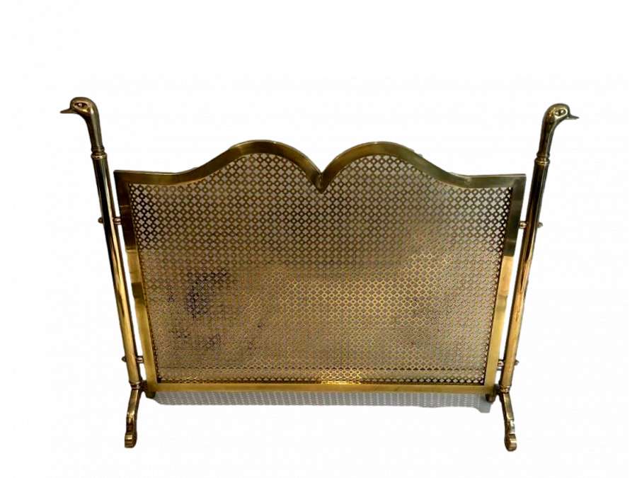 Brass fire screen + Contemporary work, Year 70