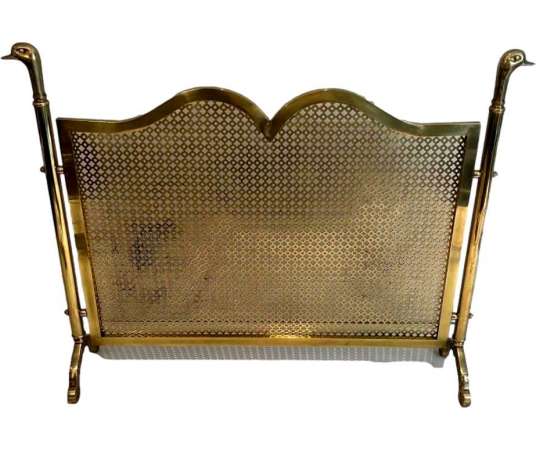 Brass fire screen + Contemporary work, Year 70