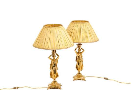 Paire de lampes en bronze doré, circa 1880, OP5281351 - lampes