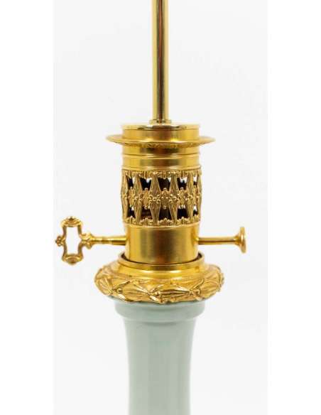 Pair Of Celadon Porcelain Lamp In Louis XVI Style, Circa 1880 - Ls4364591 - oil lamps-Bozaart