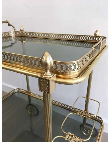 20th Century Brass Rolling Table by Maison Jansen-Bozaart