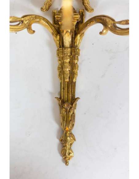 Paire D’appliques De Style Louis XVI En Bronze Doré, Circa 1880, LS5354533B - appliques-Bozaart