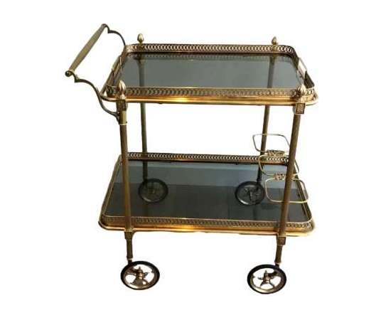 20th Century Brass Rolling Table by Maison Jansen