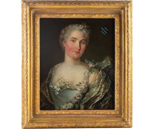 Portrait de Pauline Cadeau de Cerny. XVIIIème siècle.