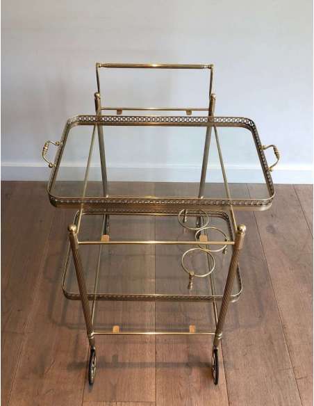 Neoclassical Brass Rolling Table From The Jansen House - Antique Bars-Bozaart