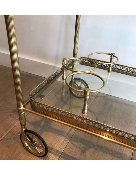 Neoclassical Brass Rolling Table From The Jansen House - Antique Bars-Bozaart