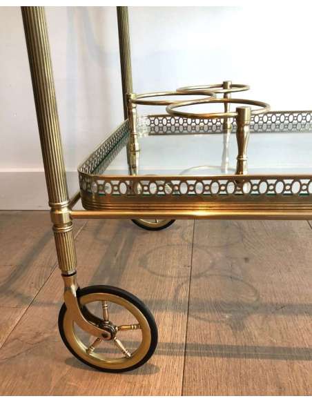 Neoclassical Brass Rolling Table From The Jansen House - Antique Bars-Bozaart