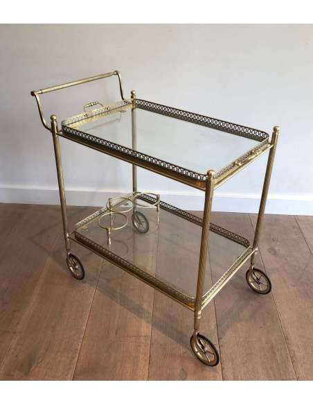 Neoclassical Brass Rolling Table From The Jansen House - Antique Bars-Bozaart