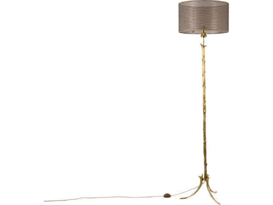 Maison Baguès, Tripod Floor Lamp In Gilded Bronze, 1950s - floor Lamps