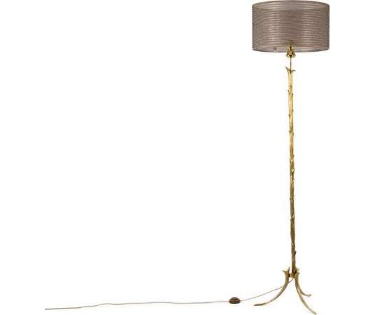Maison Baguès, Tripod Floor Lamp In Gilded Bronze, 1950s - floor Lamps