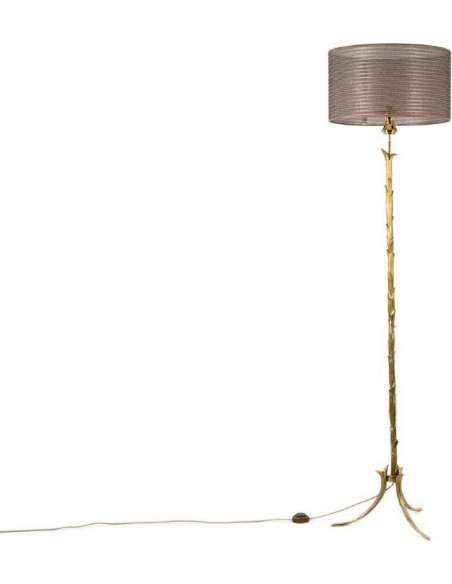 Maison Baguès, Tripod Floor Lamp In Gilded Bronze, 1950s - floor Lamps-Bozaart