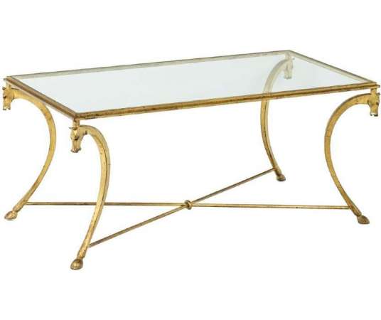 Maison Ramsay, Gilded Iron Coffee Table, 1950s - LS4488781 - Coffee Tables