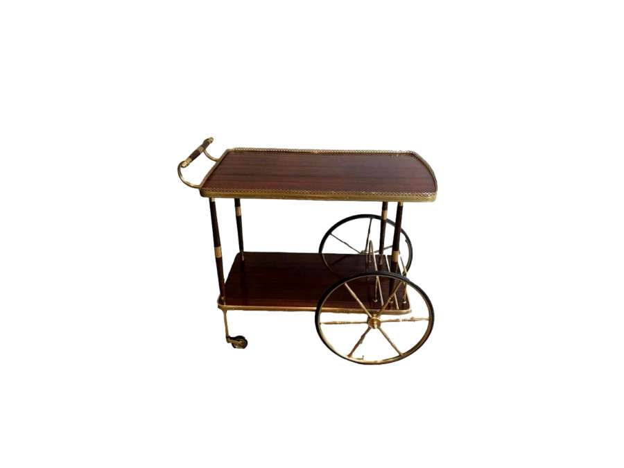 Maison Jansen 20th Century Rolling Table in Mahogany