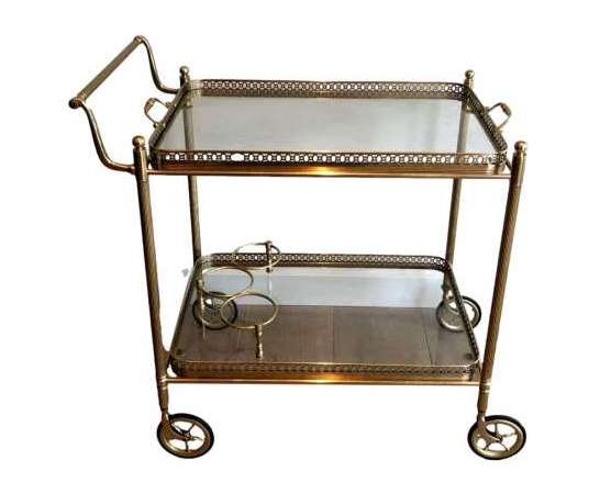 Neoclassical Brass Rolling Table From The Jansen House - Antique Bars