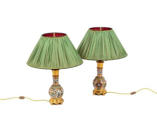 Pair Of Gien Porcelain Lamps, XIXth Century - Ls4386621 - lamps