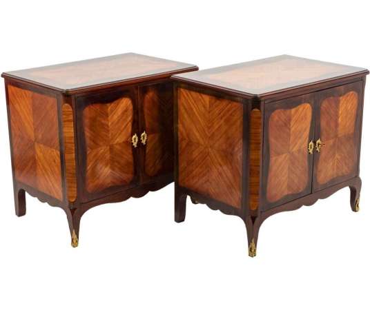 Pair Of Louis XV Style Sideboards In Violet Wood, Circa 1900 - Ls4279951 - Sideboards - Rows