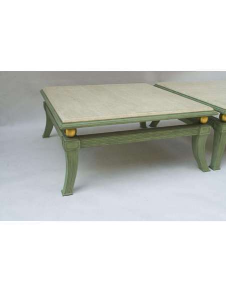 Paire De Tables Basses De Style étrusque En Bronze Patiné, Circa 1970 - LS33001601 - Tables Basses-Bozaart