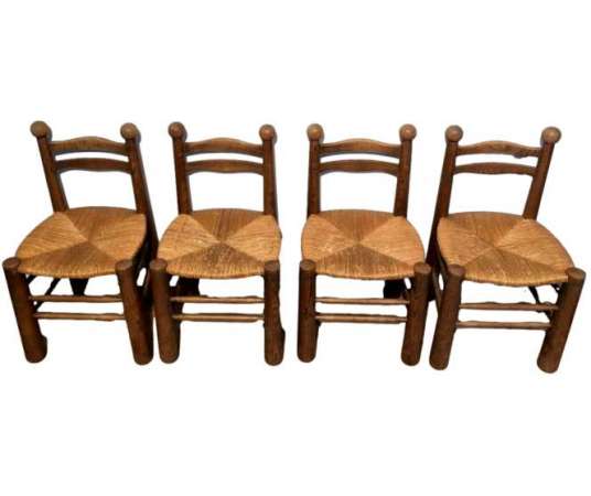 Suite Of 4 Chairs By Charles Dudouyt. French Work. Circa 1960 - Design Seats