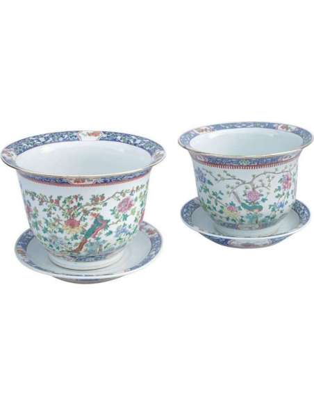 Paire De Cache Pots En Porcelaine De Canton 1900 - LS2704801 - jardinières, cache-pots-Bozaart
