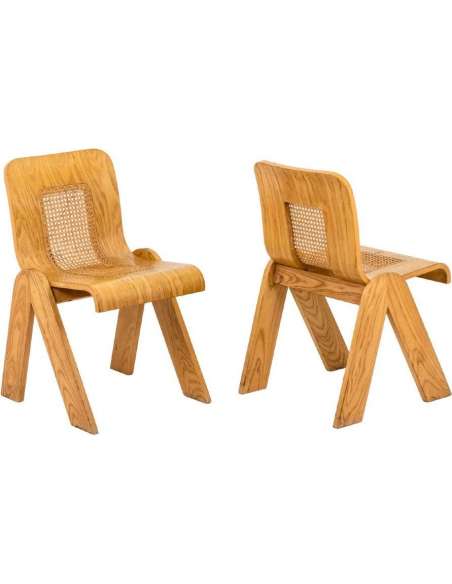 Gigi Sabadin, Series Of Four Plywood Chairs, 1970s. - Ls4541951 - Design Seats-Bozaart
