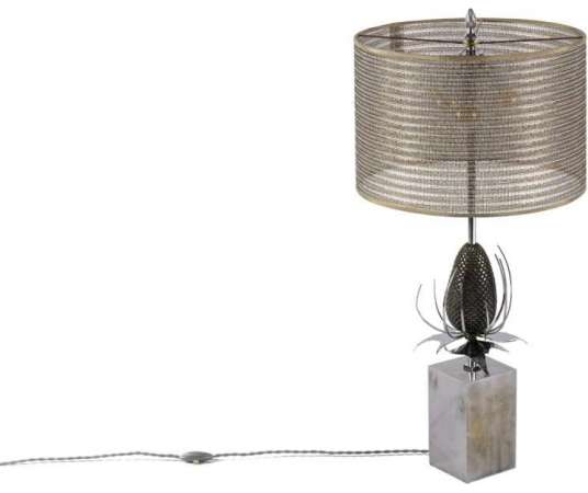 Maison Charles, Bronze And Brass Thistle Lamp, 1970s - Ls4258831 - lamps