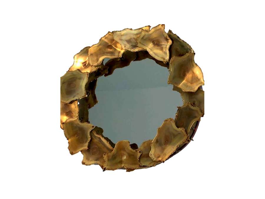 Brass mirror + Contemporary work, year 70