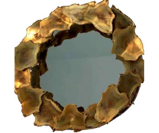 Brass mirror Contemporary work, year 70