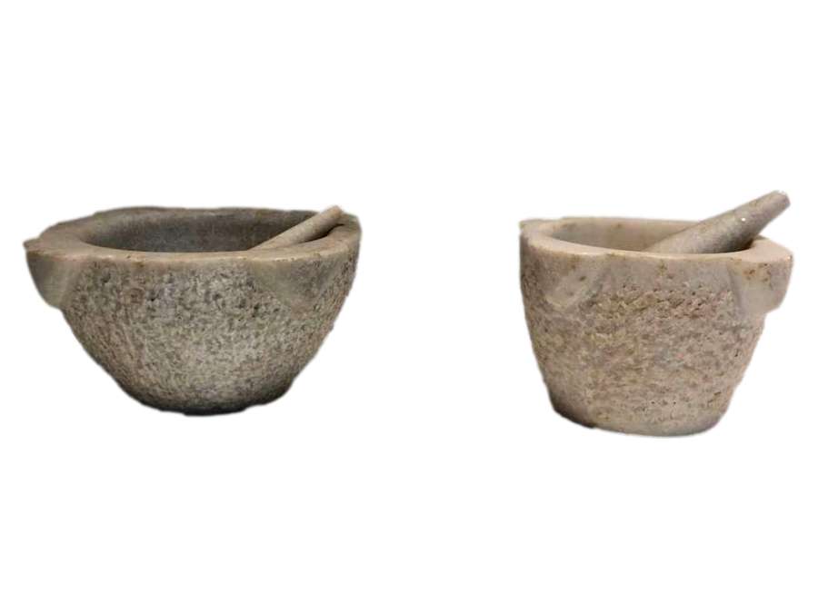 Suite of 2 18th century marble mortars+.